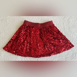 365 KIDS GIRLS RED SPARKLY SEQUIN SKIRT CHRISTMAS HOLIDAY VALENTINES SIZE 7